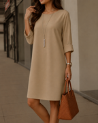Odeta | Vestido midi holgado que disimula el abdomen