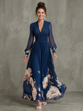 Ziva | Vestido maxi plisado con mangas transparentes