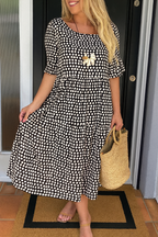 Matilde | Vestido midi de lunares con manga corta