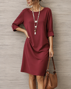Odeta | Vestido midi holgado que disimula el abdomen