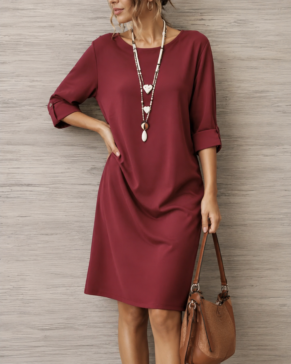 Odeta | Vestido midi holgado que disimula el abdomen