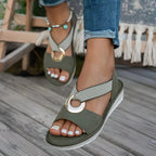 Lucina | Sandalias cómodas con argolla dorada