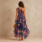 Celestina | Vestido largo floral de un hombro