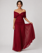 Liana | Vestido largo strapless de chiffon