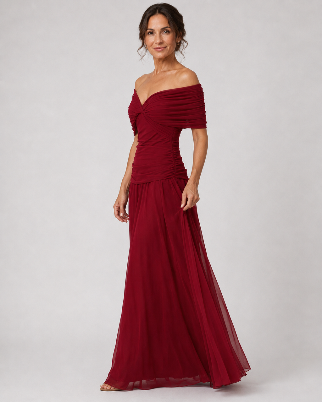 Liana | Vestido largo strapless de chiffon