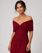Liana | Vestido largo strapless de chiffon