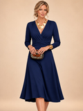 Fabrizia | Vestido Midi Cruzado de Manga Larga con Cintura Cruzada