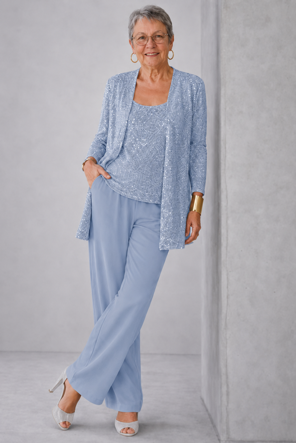 Lunara | Conjunto elegante de tres piezas con pantalón