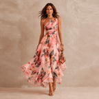 Celestina | Vestido largo floral de un hombro