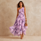 Celestina | Vestido largo floral de un hombro