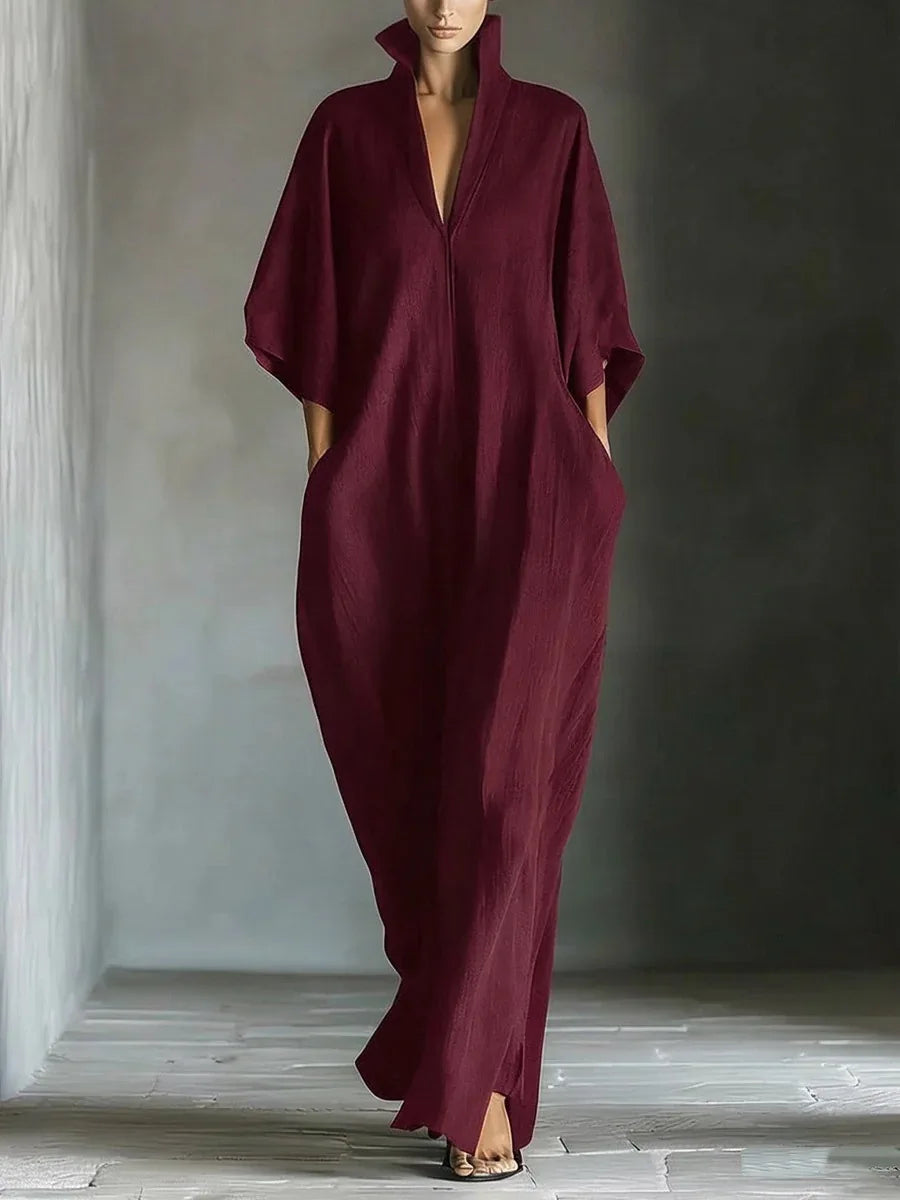 Cosima | Vestido largo con mangas kimono y escote en V