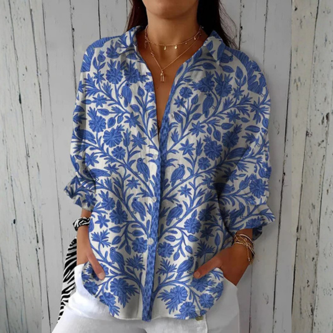 Isabelle™ | Blouse Jardin Bleu