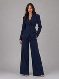 Anselma | Conjunto de Dos Piezas con Blazer de Cintura Marcada y Pantalones Palazzo