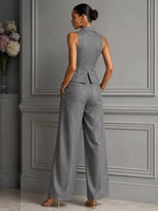 Selena | Conjunto de chaleco y pantalón de pierna ancha
