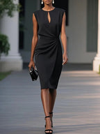 Elvia | Vestido midi drapeado