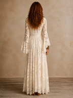 Emely | Vestido largo vintage con mangas acampanadas