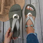 Skye | Sandalias planas con hebilla metálica