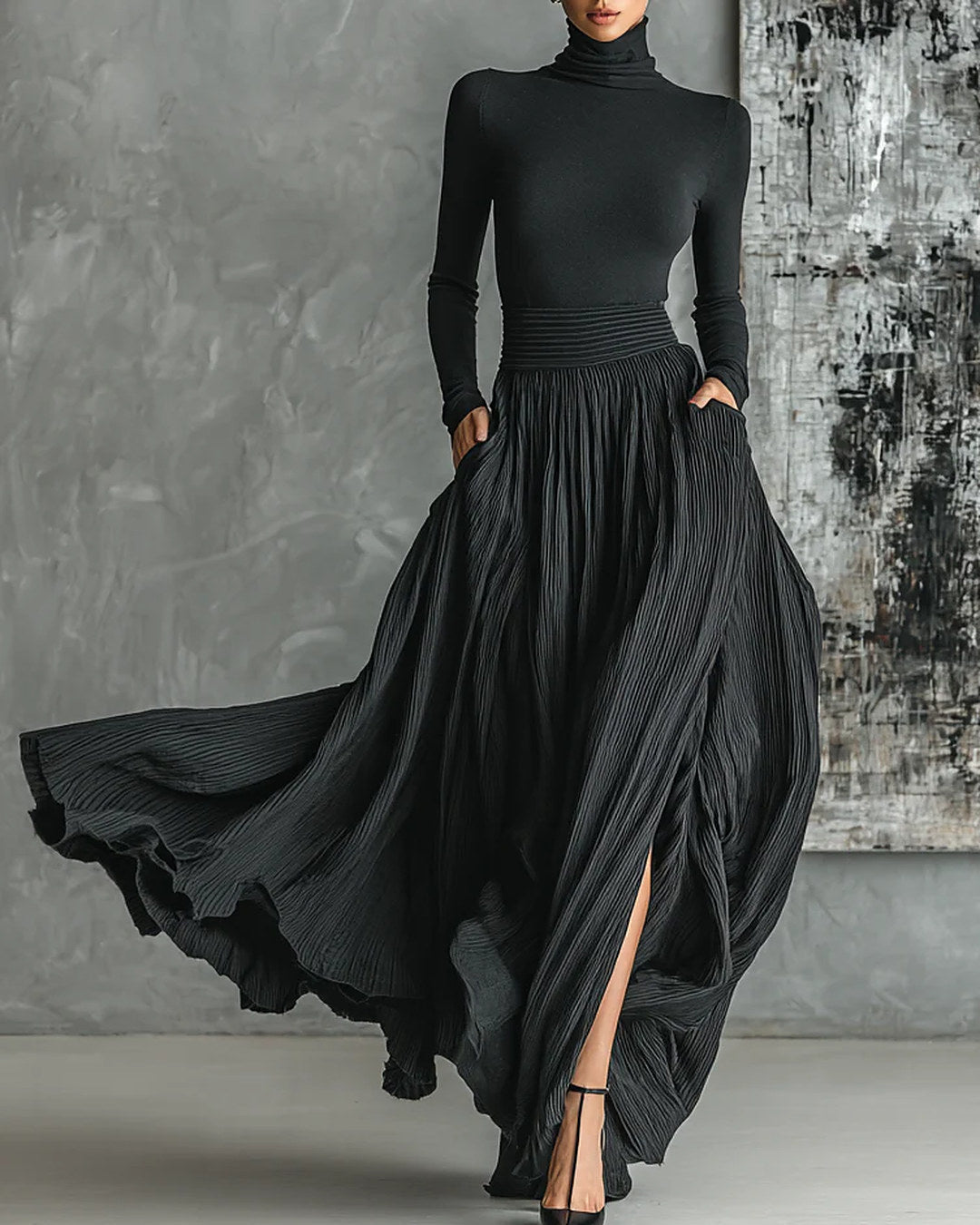 Eva | Conjunto Elegante con Falda Plisada