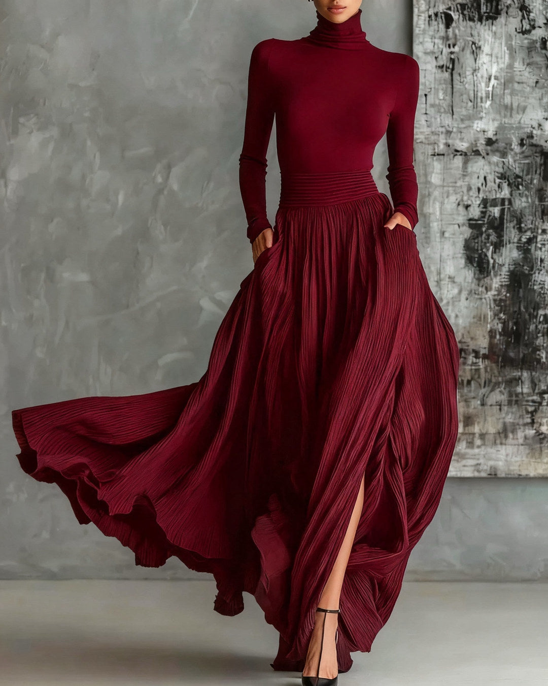 Eva | Conjunto Elegante con Falda Plisada