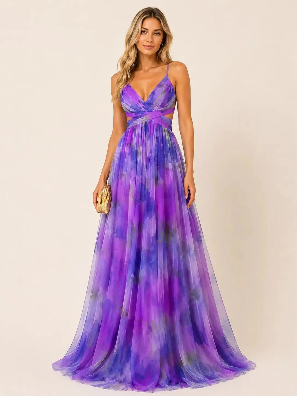 Giselle | Vestido largo floral con escote en V y tirantes