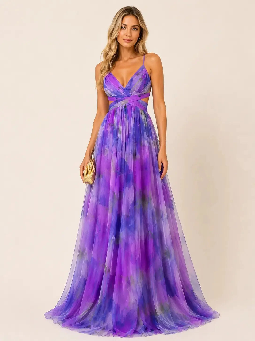Giselle | Vestido largo floral con escote en V y tirantes