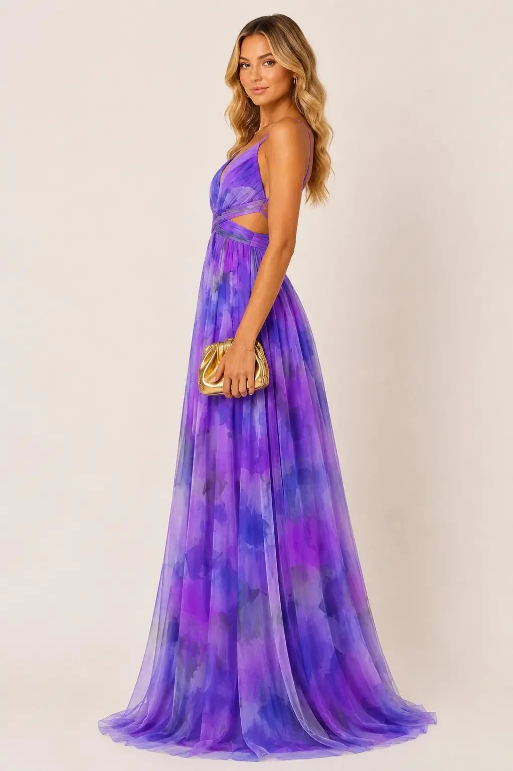 Giselle | Vestido largo floral con escote en V y tirantes