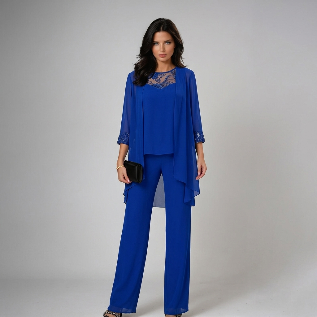 Iva | Elegante conjunto de tres piezas con pedrería