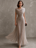 Giliana | Vestido largo drapeado sin mangas