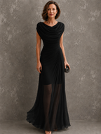 Giliana | Vestido largo drapeado sin mangas