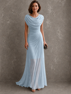 Giliana | Vestido largo drapeado sin mangas