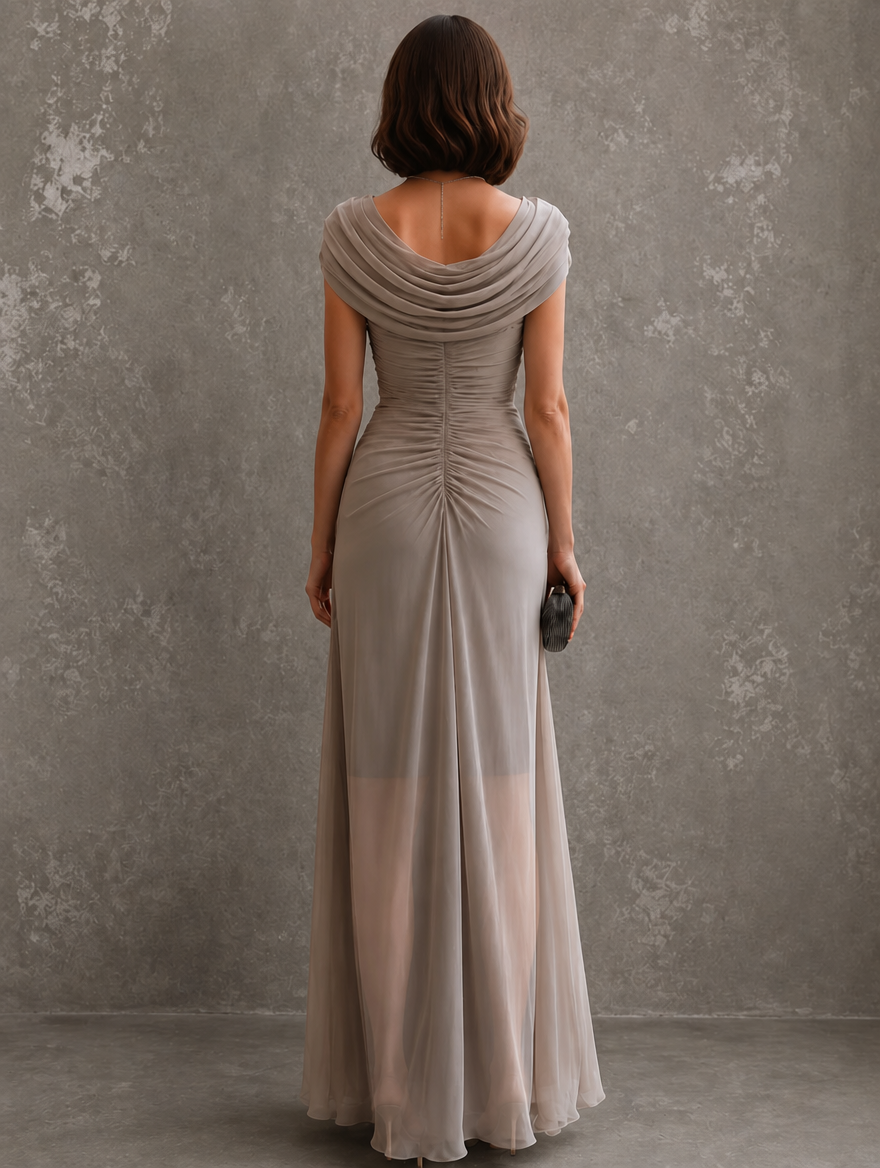 Giliana | Vestido largo drapeado sin mangas