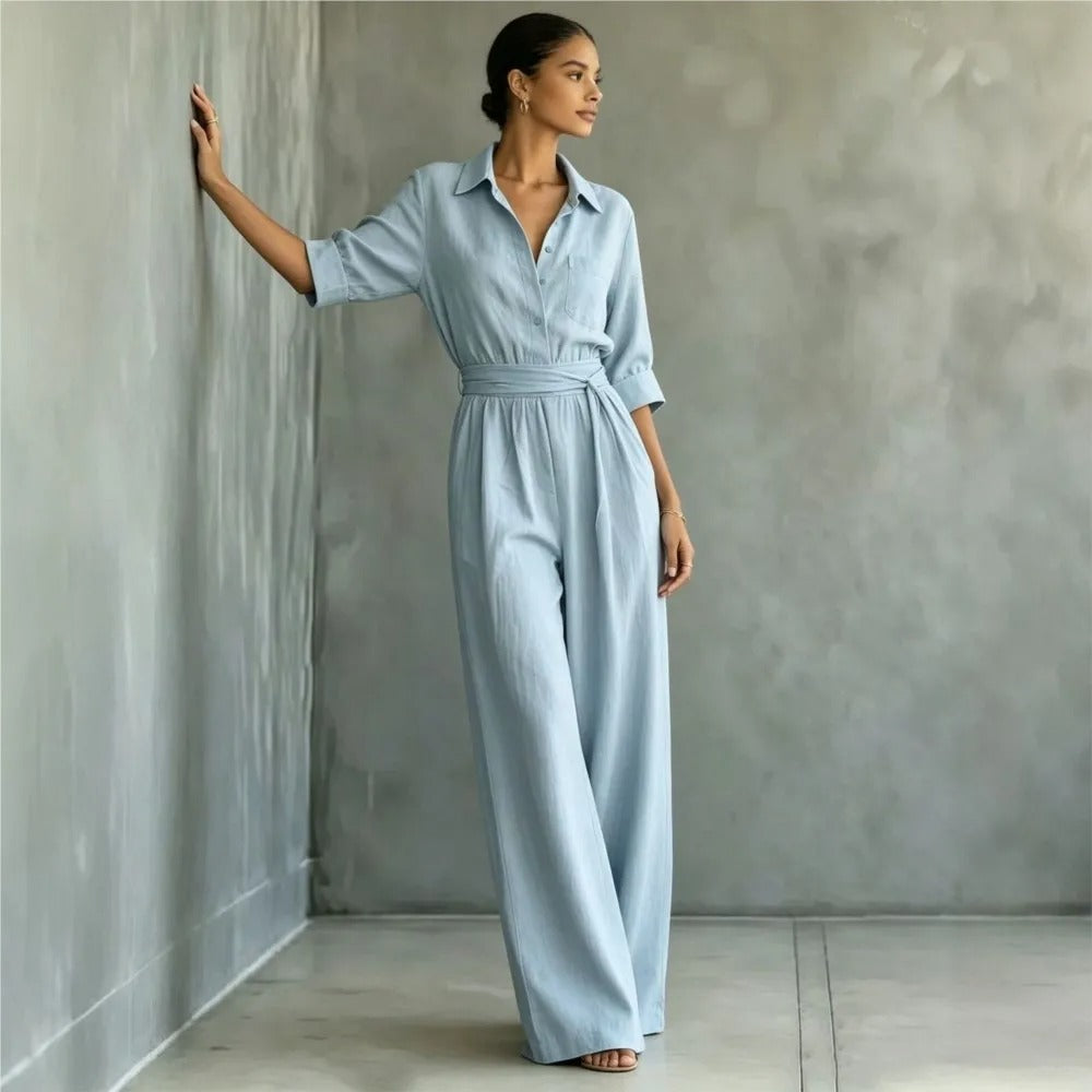 Elena | Mono de pierna ancha con cintura ajustable