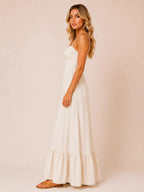Natasha | Vestido largo con escote corazón y tirantes