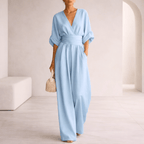 Elina | Jumpsuit de pierna ancha con escote en V