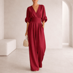 Elina | Jumpsuit de pierna ancha con escote en V